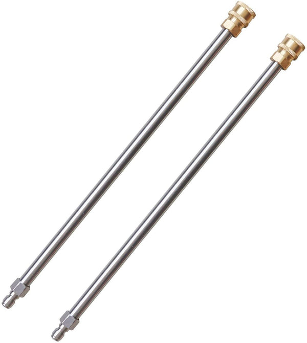 Xiny Tool Pressure Washer Extension Wand, 17 Inch Stainless Steel with 1/4" Quick Connect Power Washer Lance, 2 Pack