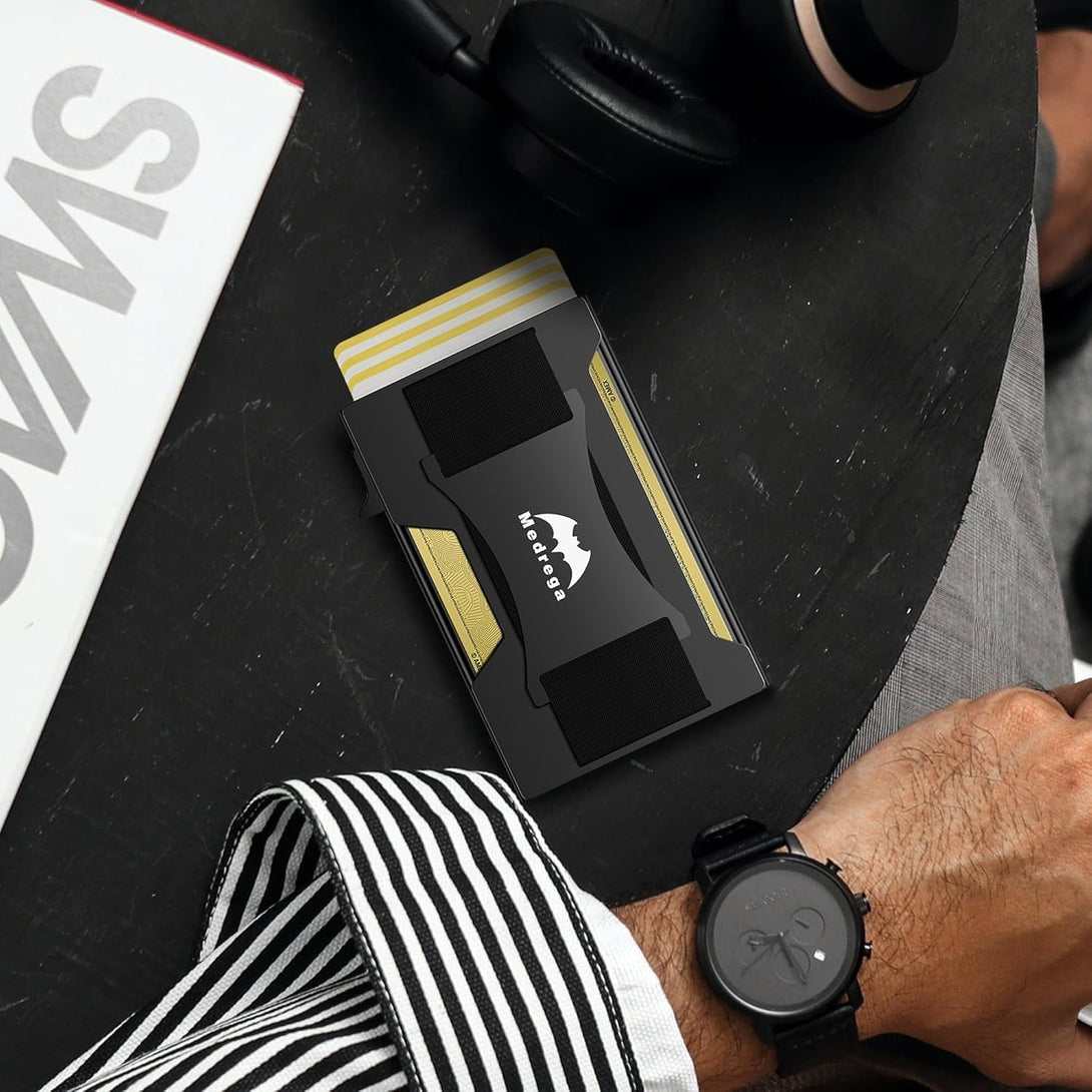 Smart Wallet for Men Slim Minimalist: Metal Pop up Wallet - RFID Front Pocket Credit Card Holder - Gift for Male Husband at Anniversay Brithday