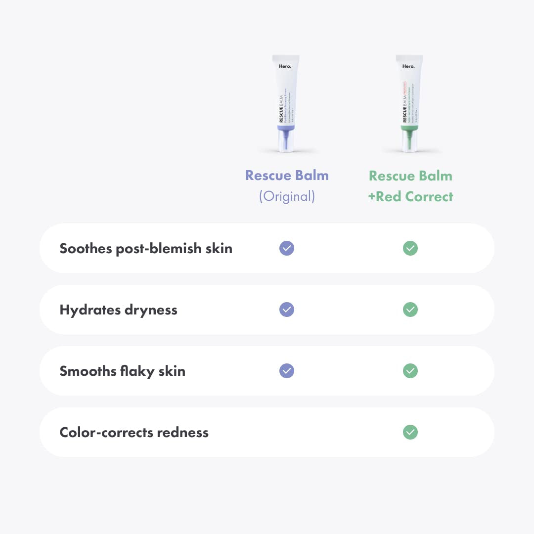 Rescue Balm Post-Blemish Recovery Cream from Hero Cosmetics - Intensive Nourishing and Calming for Dry, Red-Looking Skin - Dermatologist Tested and Vegan-Friendly (15 Ml, 0.5 Fl. Oz)
