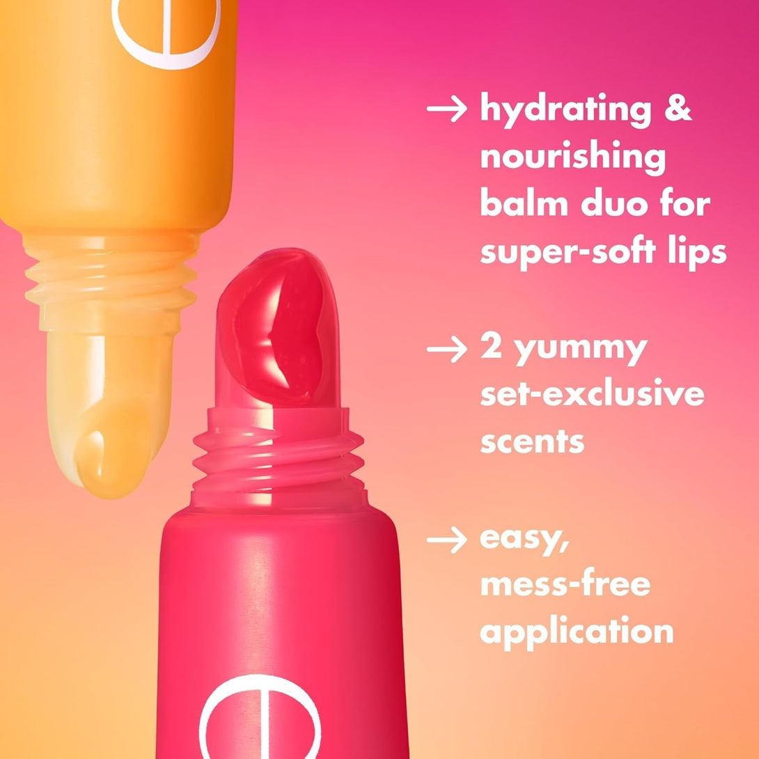 E.L.F. Squeeze Me More Lip Balm Duo, Moisturizing Balm for a Sheer Tint of Color, Made with Hyaluronic Acid, Vegan & Cruelty-Free, Mango & Watermelon
