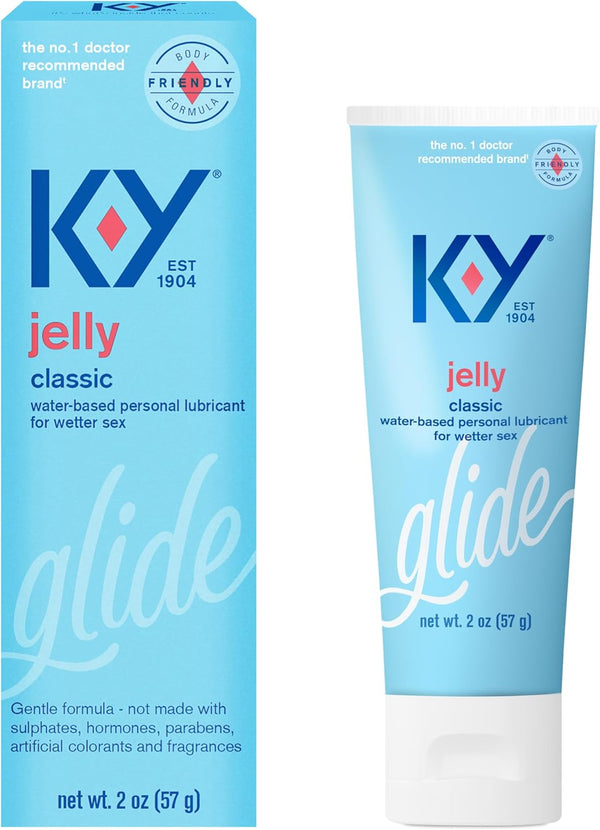 K-Y Jelly Water Based Lube for Sex, Anal Lube, Non-Greasy Water Based Personal Lubricant, Ph Friendly Sex Lube Can Be Used with Sex Toys for Women & Male Sex Toys, Condom Friendly Personal Lube, 2 Oz