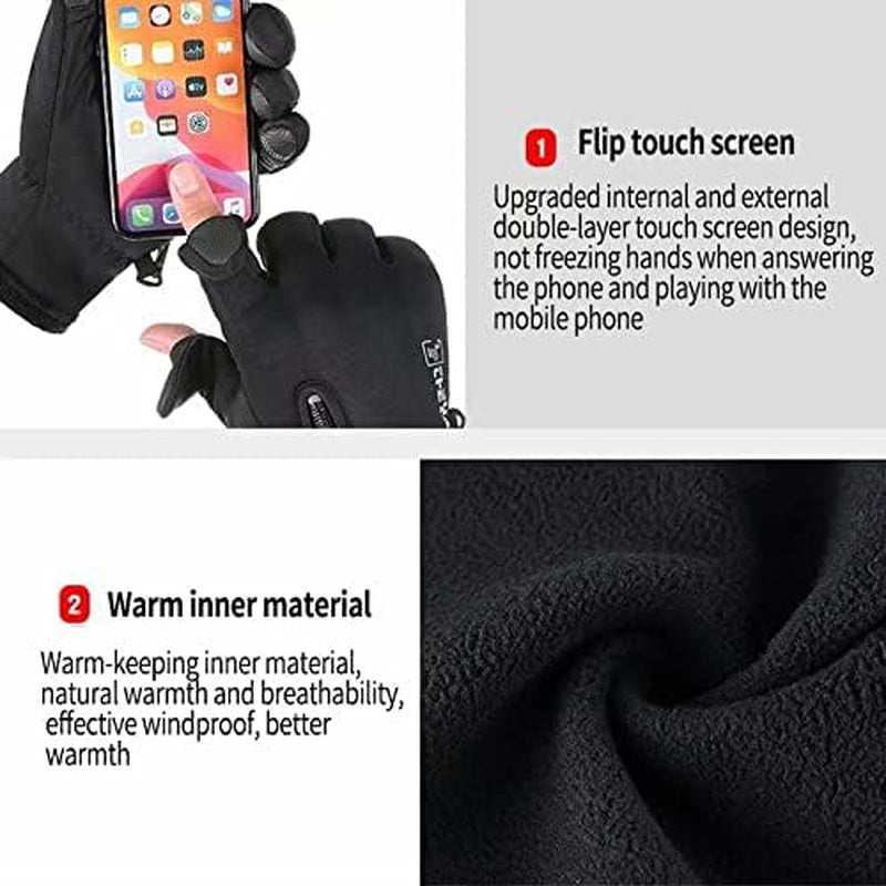 Women'S Men'S Winter Gloves, Cold Weather Warm Gloves,Running,Hiking,Fishing,Hunting,Finger Touch Screen Gloves