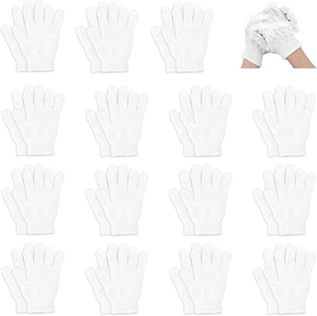 60Pcs Exfoliating Gloves Bulk, Scrub Gloves Exfoliating Body Scrubber Glove Exfoliator for Body Scrub Mitt, Bath Gloves for Shower Exfoliating Shower Gloves for Women Bathing Accessories(White)