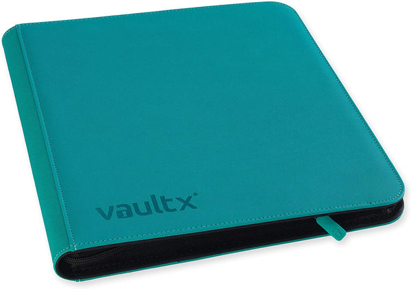 Vault X Premium Exo-Tec Zip Binder 12 Pocket, 20 Double-Sided Pages for 480 Side-Loading Slots for Board, Collectible or Trading Card Game Protective Folder Album (Teal)