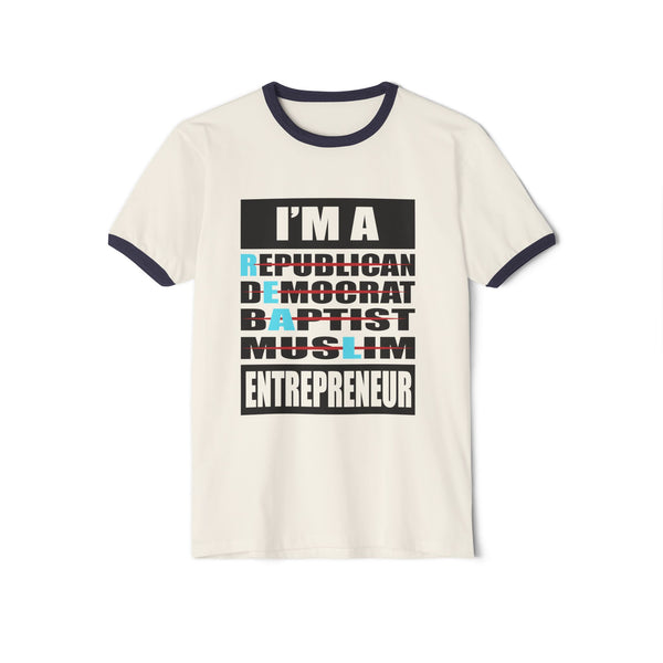 I'm a Real Entrepreneur Unisex Cotton Ringer T-Shirt - Motivational Tee for Business Owners