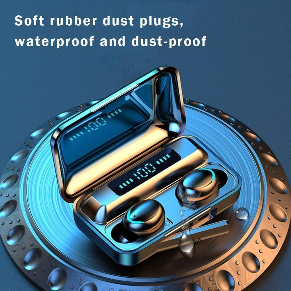 Wireless Earbuds, Earphones Bluetooth 5.3, Touch Control Noise Reduction Headphones for Work/Sport,Hifi Digital LED Display Charging Case, IP7 Waterproof Mini Ear Buds