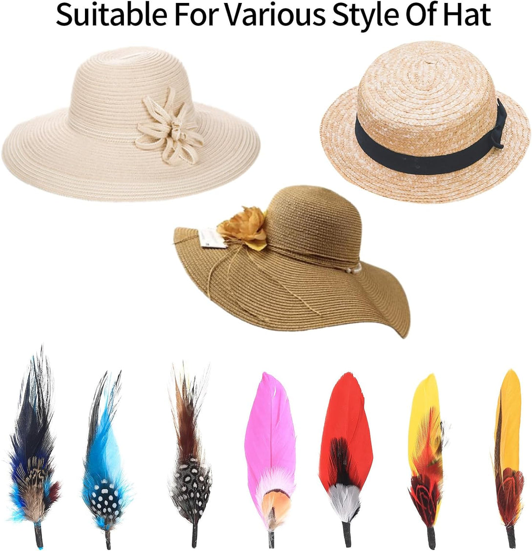 Hat Feathers, 12 Pcs Natural Feathers, Mixed Assorted Cowboy Hats Feathers, Crafts Feathers for Men Hats, Western Cowboy Hats, Fedoras, DIY Centerpieces Crafts Dream Catcher Decorations