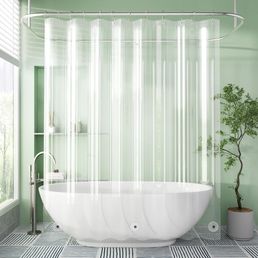 Amazerbath Extra Long Shower Curtain Liner, Clear Shower Curtain Liner 84 Inches Long, 72X84 Plastic Shower Curtain Liner, Cute Tall Shower Liner, PEVA Bathroom Shower Curtain Liners with 3 Magnets