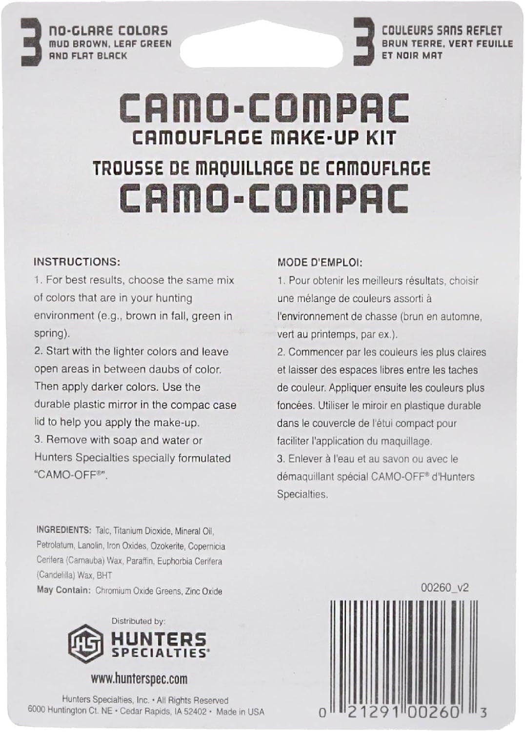 Hunters Specialties Camo-Compac 3/4/5 Color Makeup Kit - Pocket Size Long-Lasting Easy-To-Use Concealment Makeup for Hunting