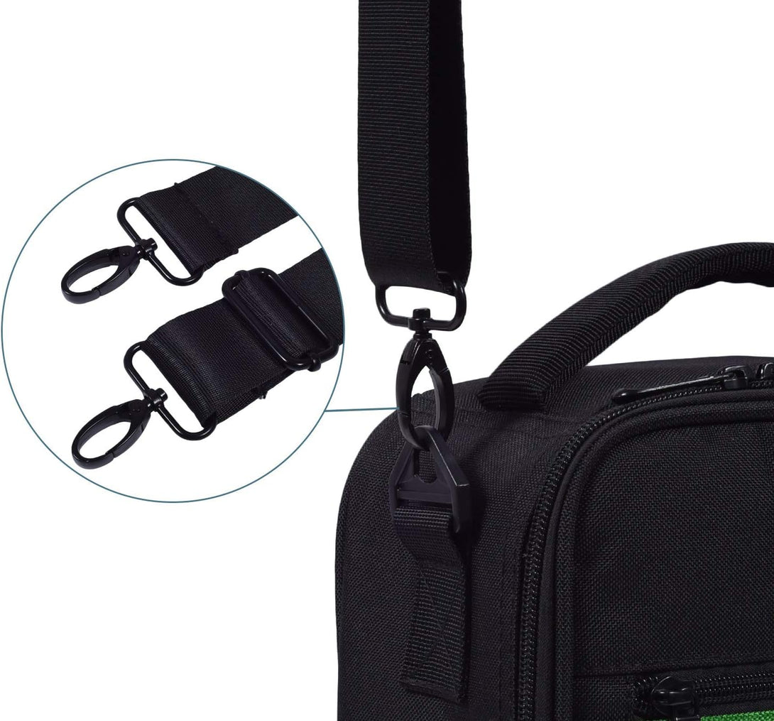 Universal Shoulder Strap Replacement Luggage Duffle Bag Strap Detachable Soft Padded Adjustable Belt with Metal Swivel Hooks Compatible Duffel Briefcase Computer Bags Laptop Case Messenger Bag, Black