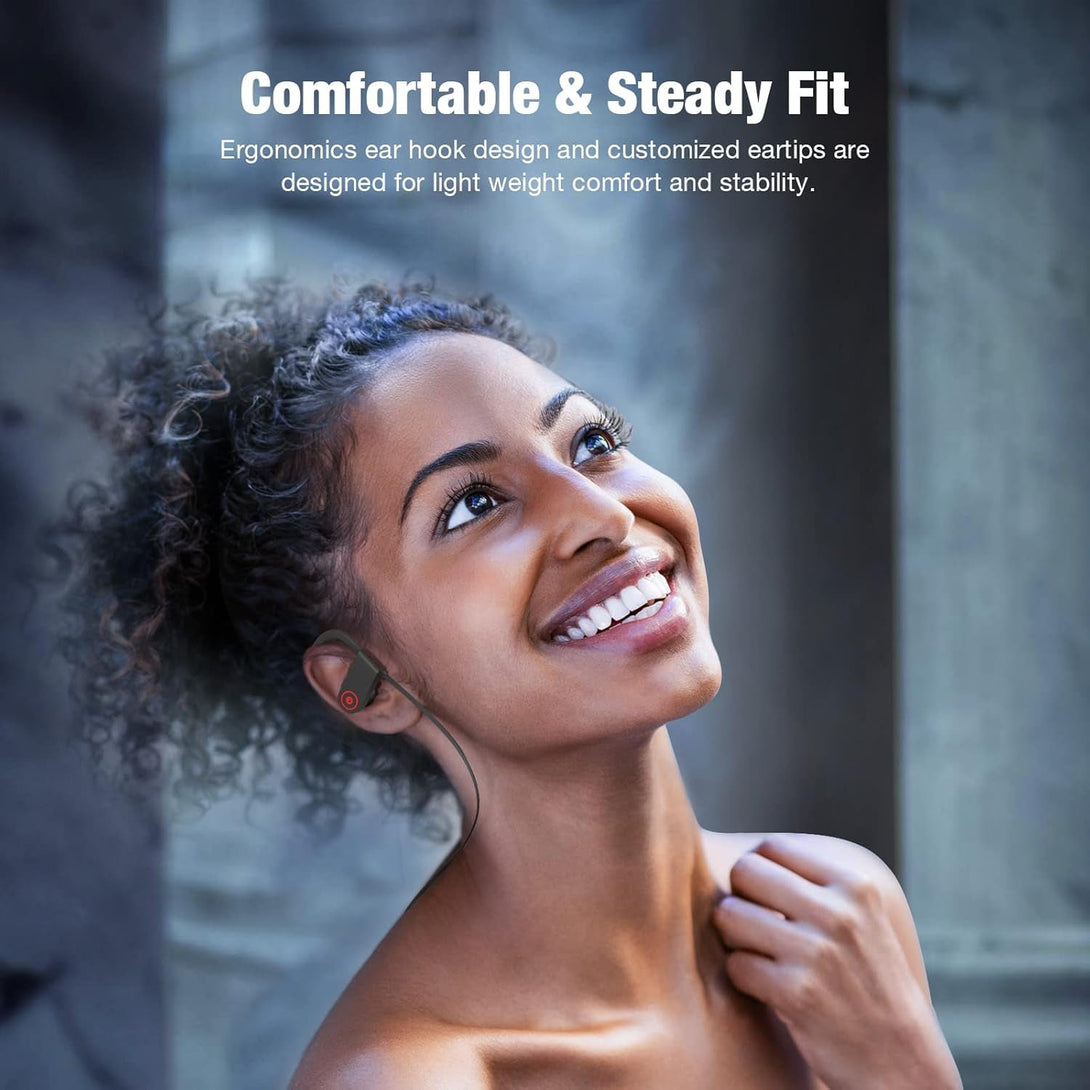 Bluetooth Wireless Headphones 16H Playtime Earbuds with Mic Stereo In-Ear Earphones, IPX7 Waterproof Sports Sound Isolation Headsets for Running, Gym, Workout