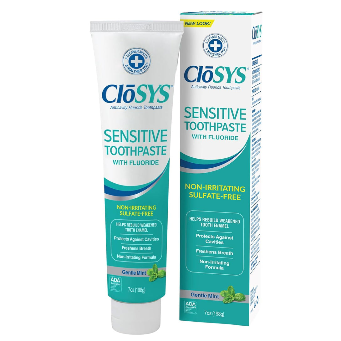 Closys Fluoride Toothpaste, 7 Ounce, Gentle Mint, Whitening, Enamel Protection, Sulfate Free