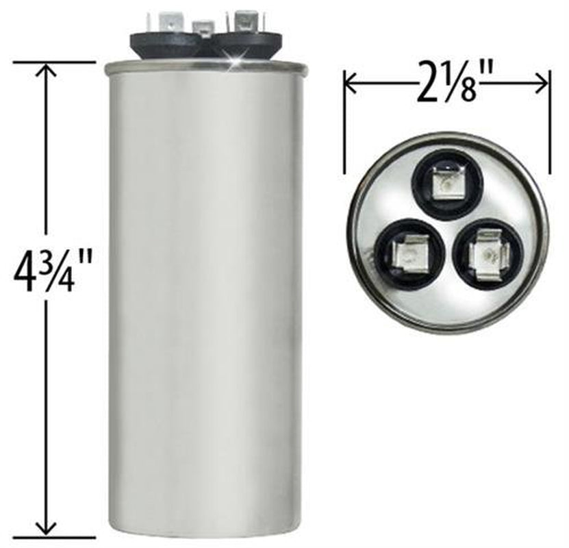 100335-12 - 45 + 5 Uf MFD 440 Volt VAC - Lennox round Dual Run Capacitor Upgrade