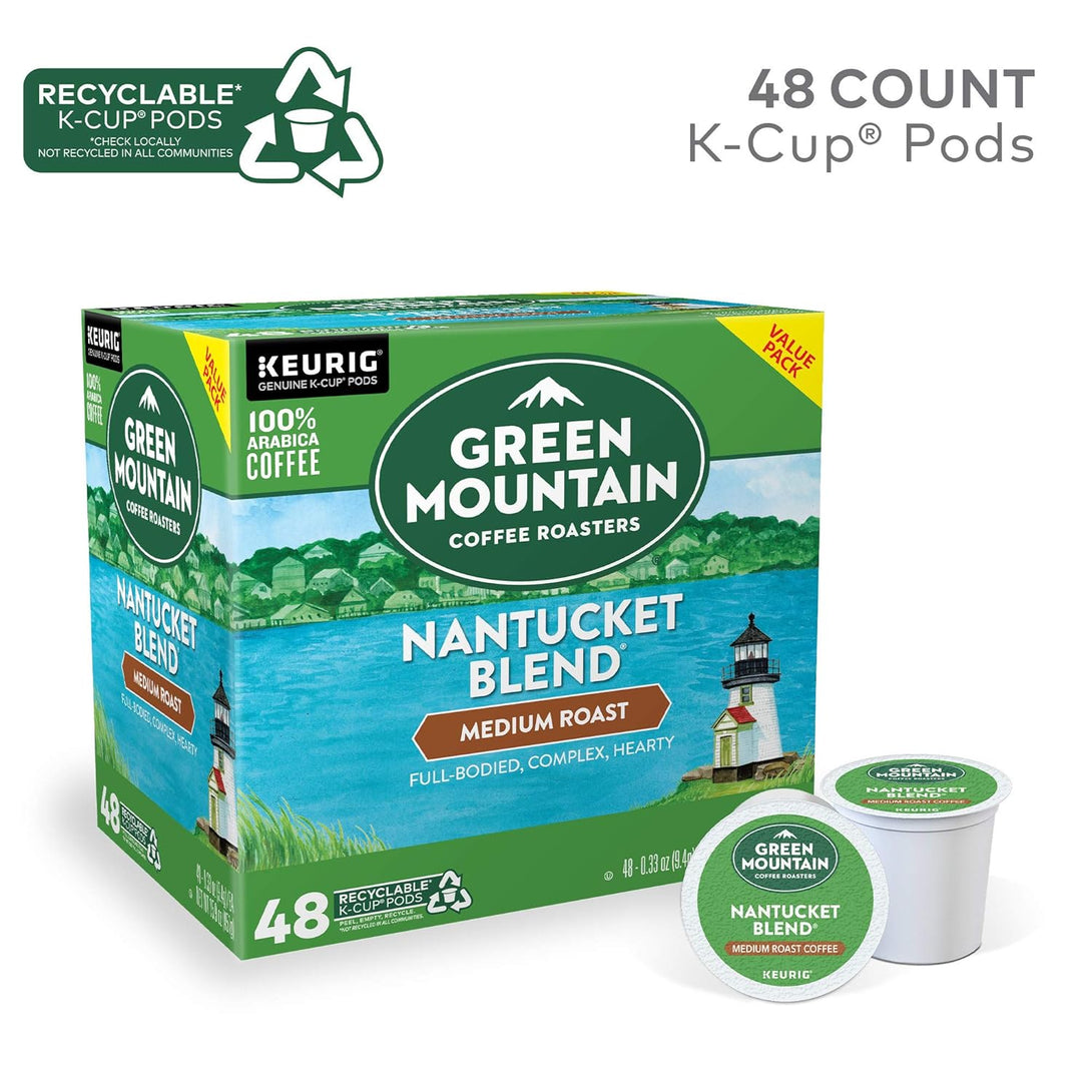 Green Mountain Coffee Roasters Nantucket Blend, Single-Serve Keurig K-Cup Pods, Medium Roast Coffee Pods, 48 Count