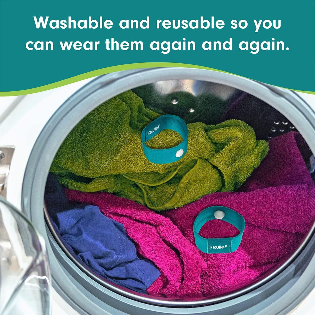 Aculief Acupressure Nausea Bracelet, Pressure Point Wristband for Motion Sickness Comfort and Chemotherapy, anti Nausea Wristband, Slim Reusable Morning Sickness Bands, Dark Gray