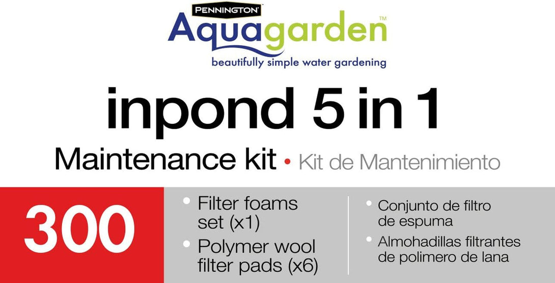 Aquagarden Pennington Aquagarden , Pond Filter for Ponds , Foam Filter Set , Polymer Wool Filter Pads , Pond Maintenance Kit , Suitable for Inpond 5 in 1 300 Gallon Model, White, Large (Fit 300)