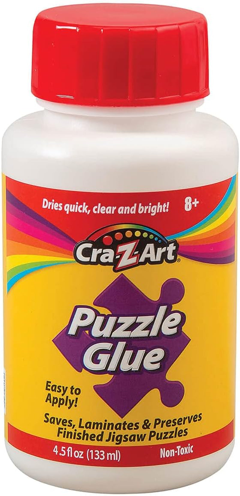 Roseart Jigsaw Puzzle Glue with Applicator - Saves, Laminates and Preserves Finished Jigsaw Puzzles - Easy to Apply, Dries Quick, Clear & Bright