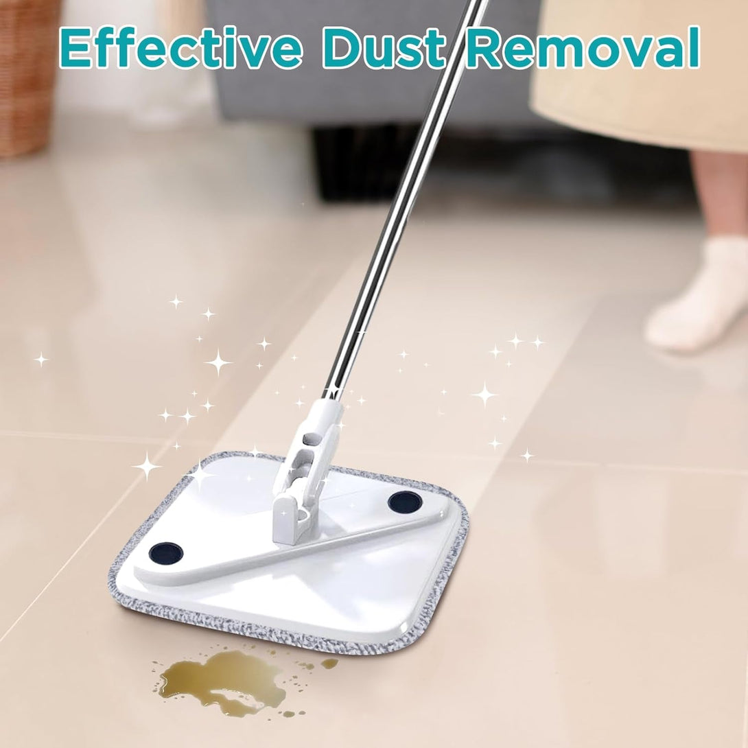 6 Pack Square Microfiber Mop Pads Replacement Compatible for True & Tidy SPIN-800 Trueclean Mop M16 Spin Mop,9 Inch Mop Pad Fits Most Square Spin Mop