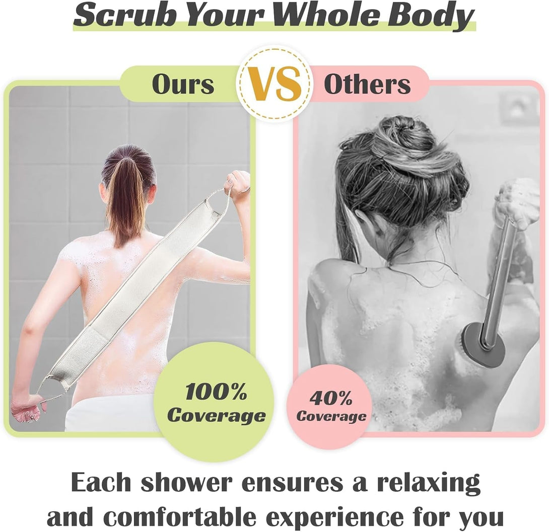 Natural Loofah Sponge Back Scrubber for Bath Shower, Exfoliating Body Scrubber, Shower Loofah Scrubber for Men and Women, Bath Sponge, Body Scrub, to Clean Your Body Deeply, Invigorate Your Skin