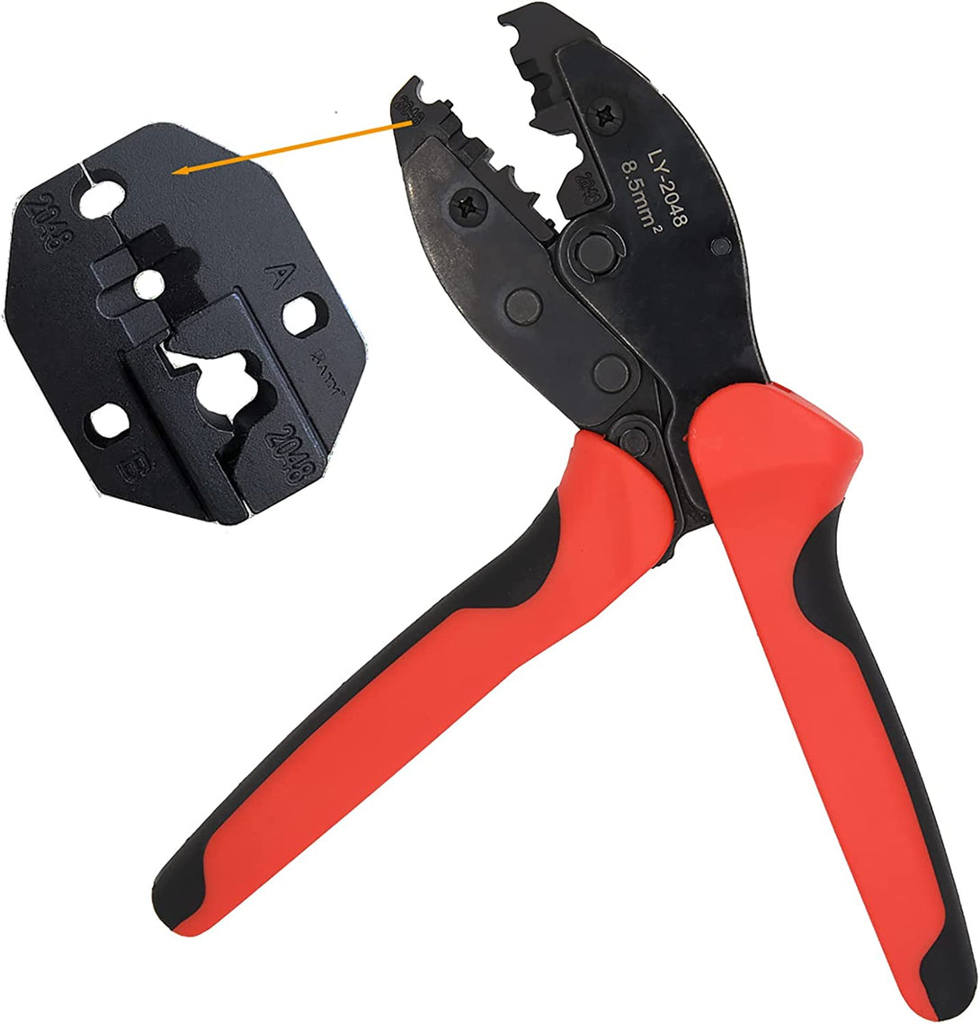 Spark Plug Wire Crimper, Crimping Pliers for Spark Plug Stripping Tool LY-2048 Spark Plug Wire Crimper-Ratchet Wire Terminal Crimper-Wire Crimping Tool