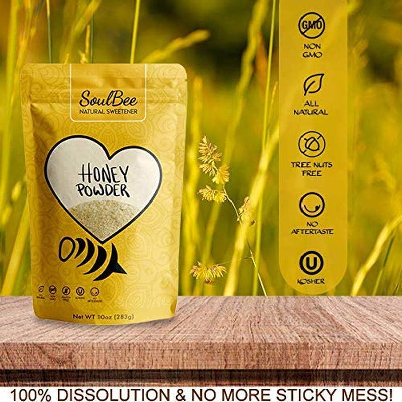 Soulbee HONEY POWDER - Dehydrated Honey as Natural Sweetener for Drinks and Meals - Low Calories and Easy & Fast Dissolution in Liquids - No Added Sugars