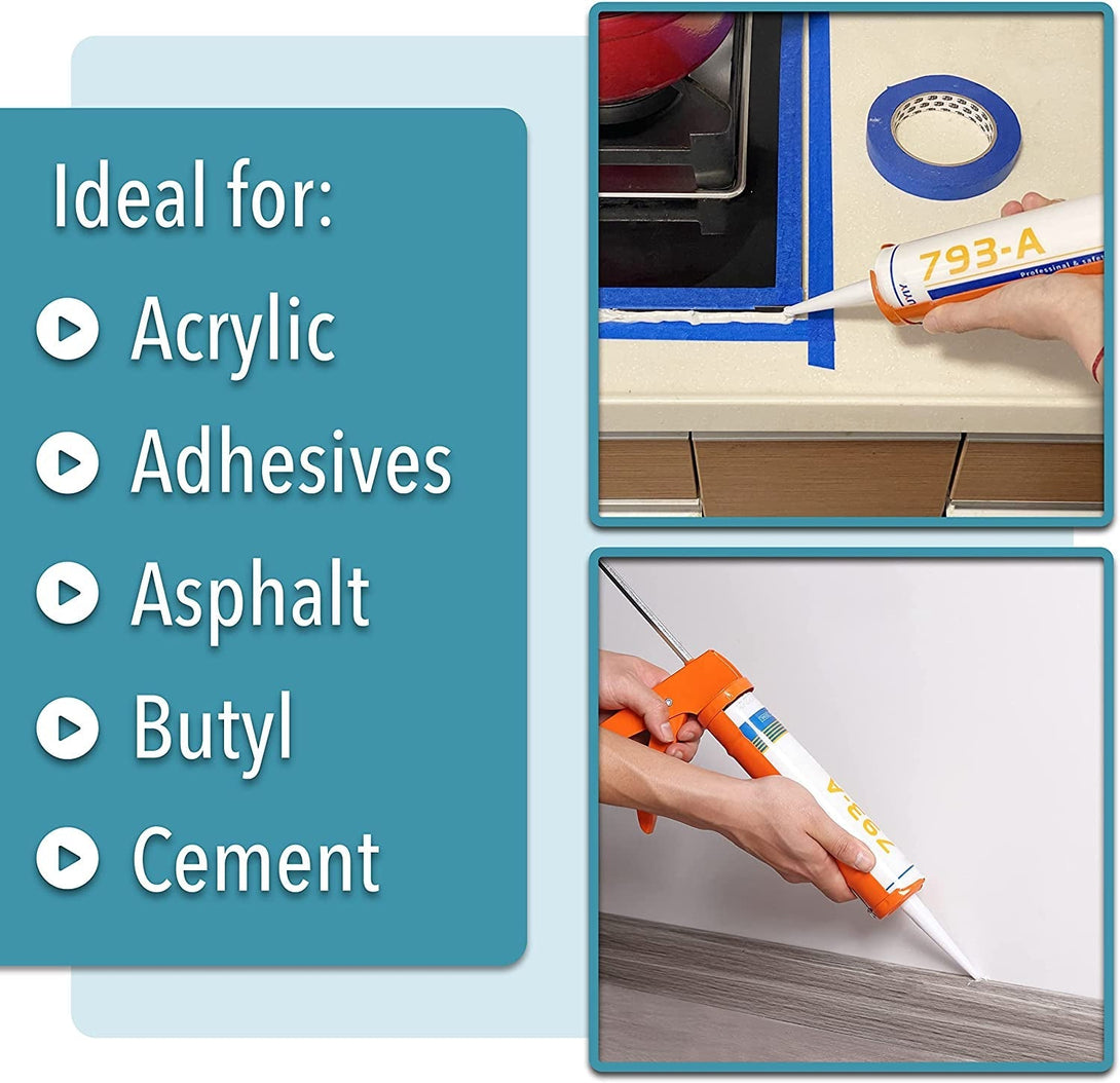 Bates- Caulking Silicone Gun, 10:1 Thrust Ratio, Hand Caulking Guns, No Drip