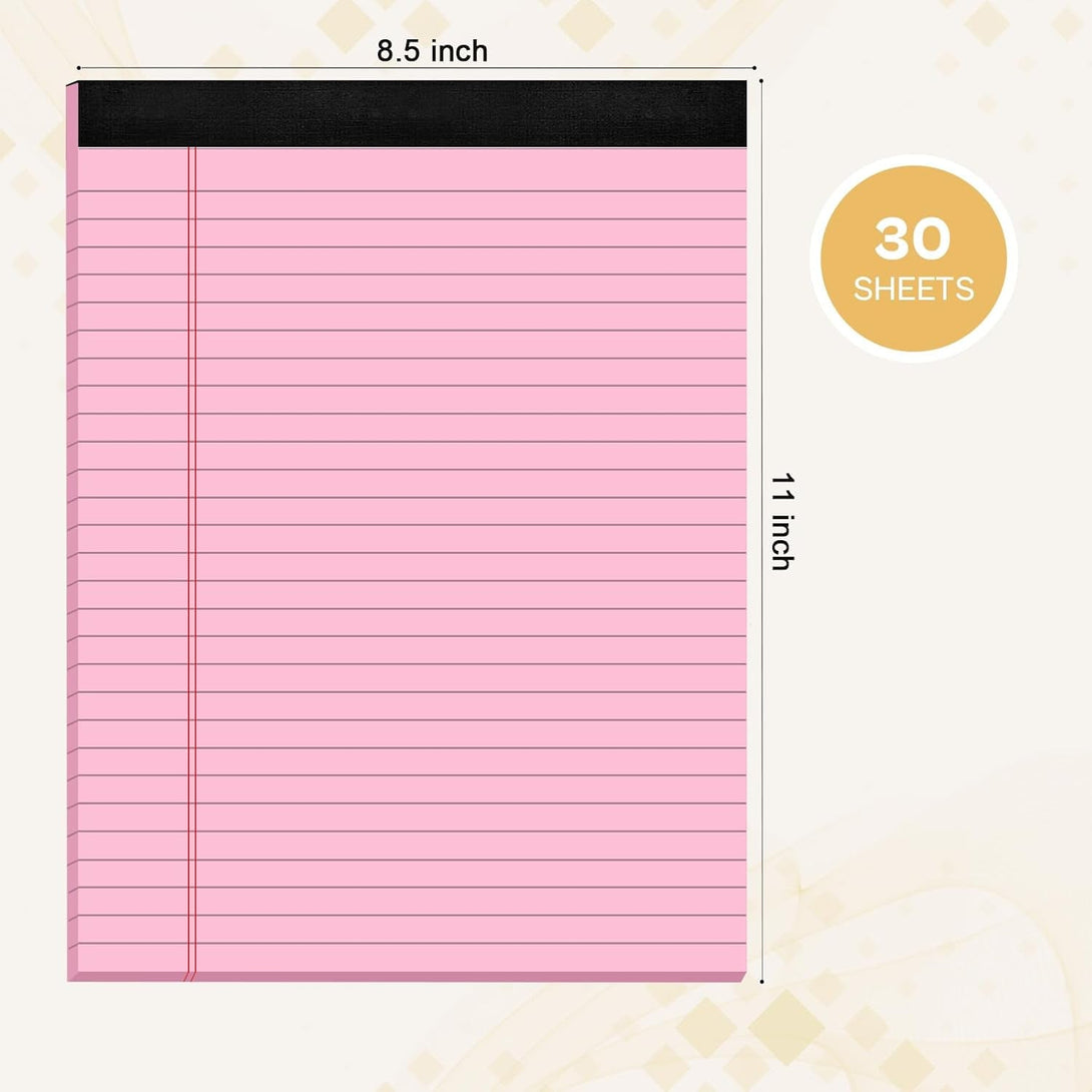 2 Pcs Legal Pads 8.5 X 11 Pink Note Pads 8.5 X 11 Notepad 8.5 X 11 Micro Perforated Writing Pads 8.5 X 11 Lined Paper Pads Wide Ruled Pad of Paper 30 Sheets Notebook for Study, To-Do Lists, Office