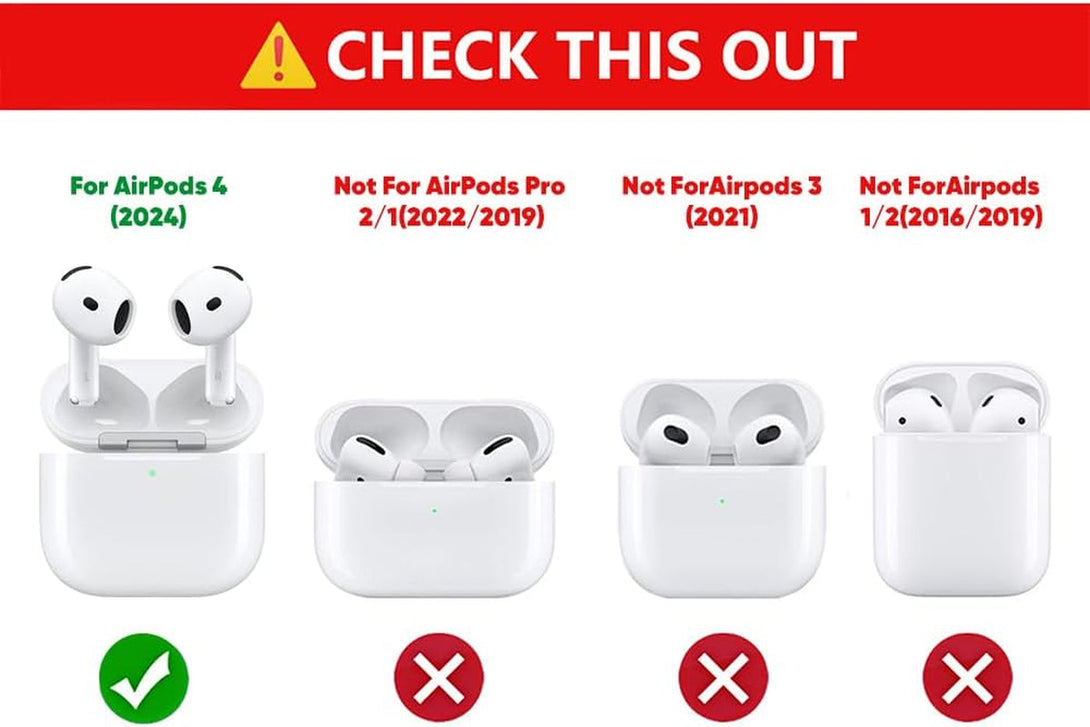 Cute Case for Airpods 4Th Generation, for Airpods 4 Wireless Earbuds, XMBYGY Silicone Cartoon Charging Case Shockproof Protective Headphones Cover with Carabiner for Man Woman Teen