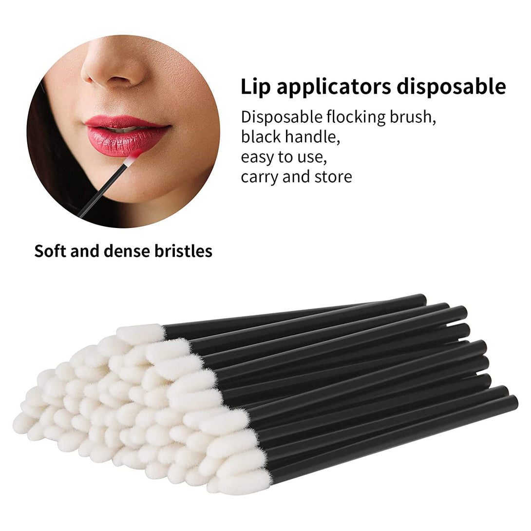 500PCS Lip Wands Applicators Disposable - Vaincre Lipstick Brush Lip Gloss Makeup Applicator Beauty Tool Kits Black