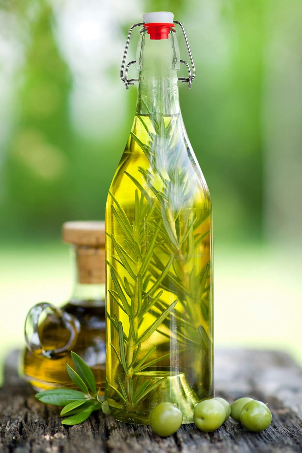 AYL Flip Top Glass Bottle [1 Liter / 33 Fl. Oz.] [Pack of 4] – Swing Brewing Bottle with Stopper for Beverages, Oil, Vinegar, Kombucha, Water, Soda, Kefir – Airtight Lid & Leak Proof Cap – Clear