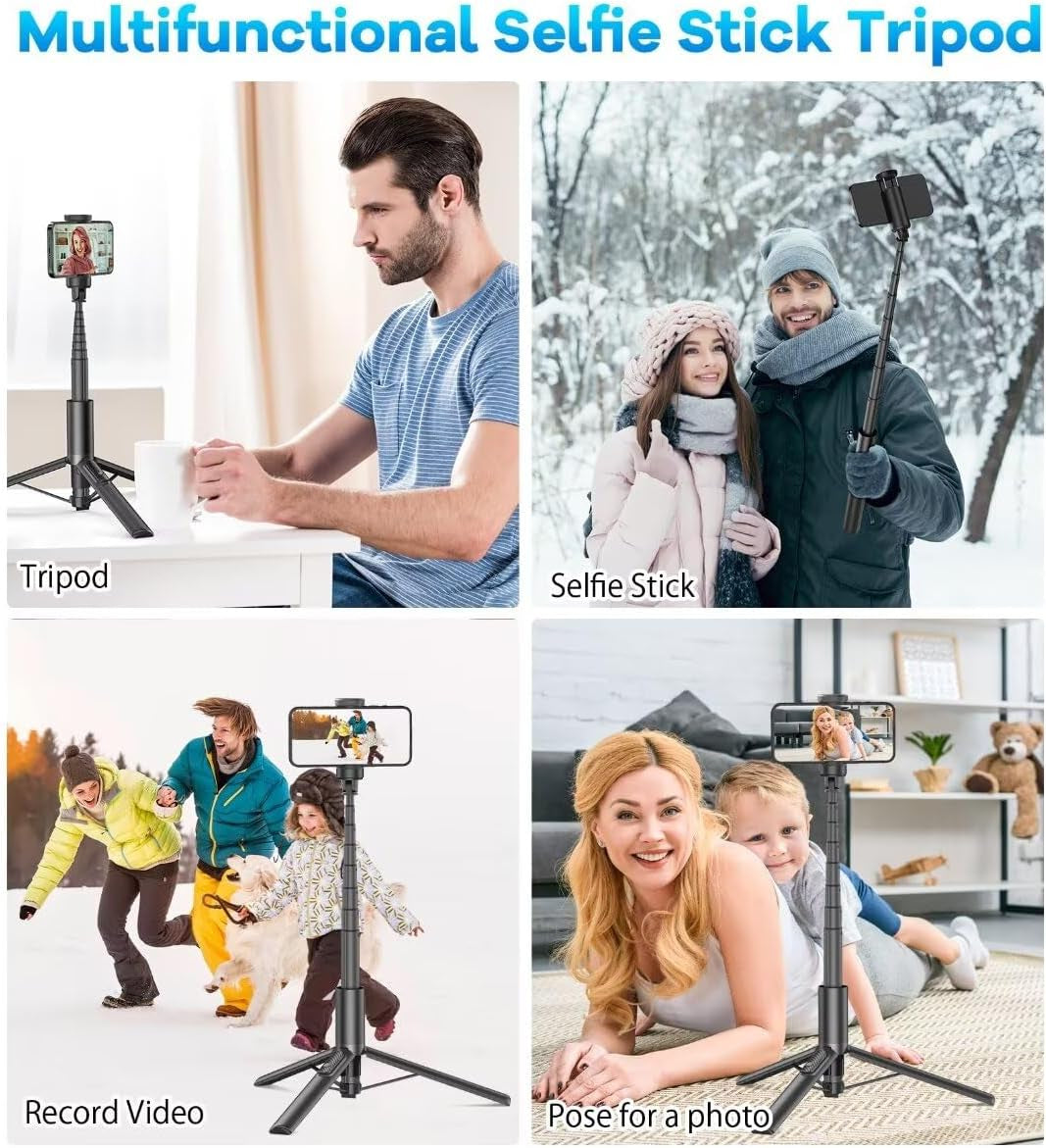 60" Phone Tripod & Selfie Stick with Remote for Cell Phone 4"-7", Portable Smartphone Tripod Stand, Lightweight Travel Tripod for Selfies Video Recording Vlog Compatible with Iphone Android