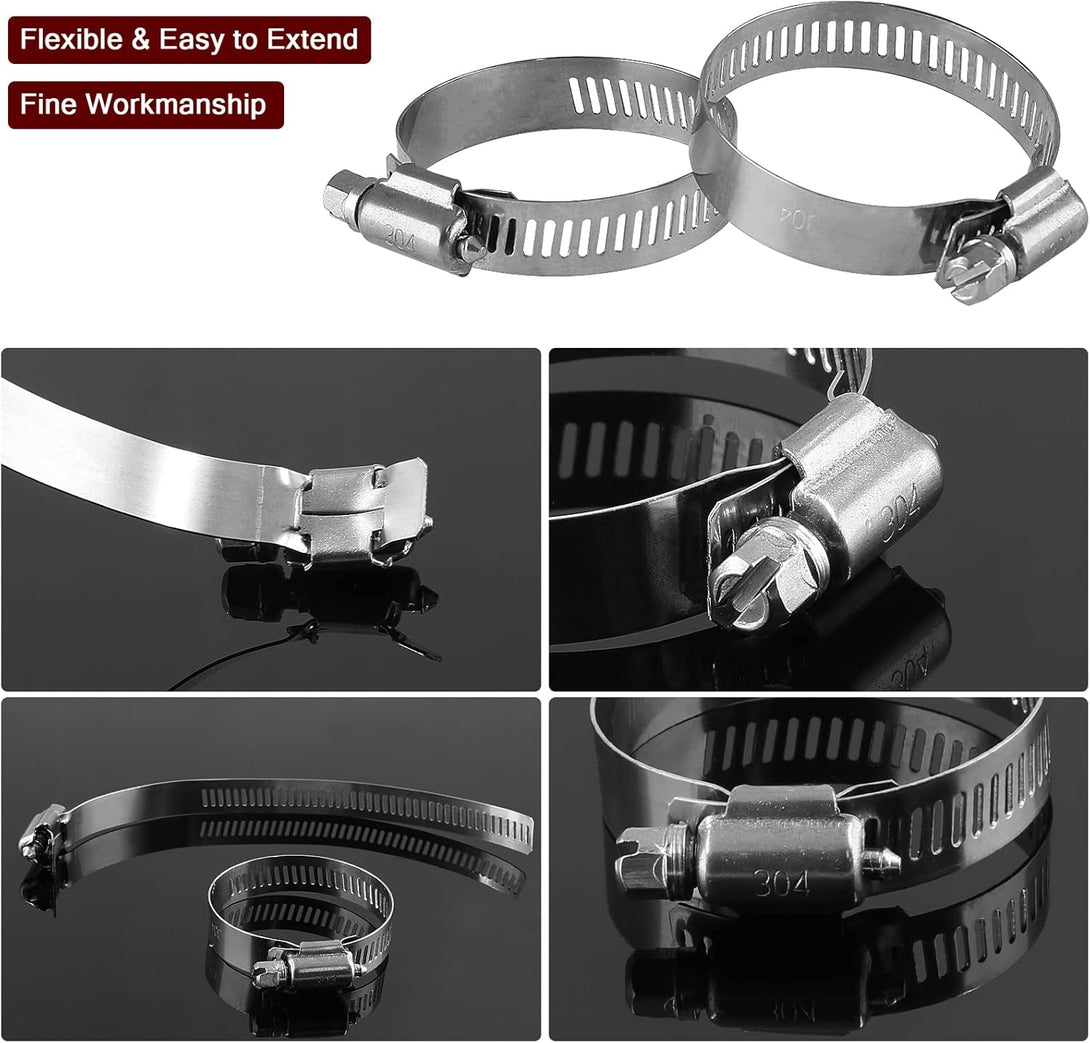 25 Pack Stainless Steel Hose Clamp Adjustable 3/4" - 1-1/8" (19-29Mm) Worm Gear Hose Clamp, Stainless Steel Fuel Line Pipe Clamp for Plumbing, Automotive and Mechanical Application