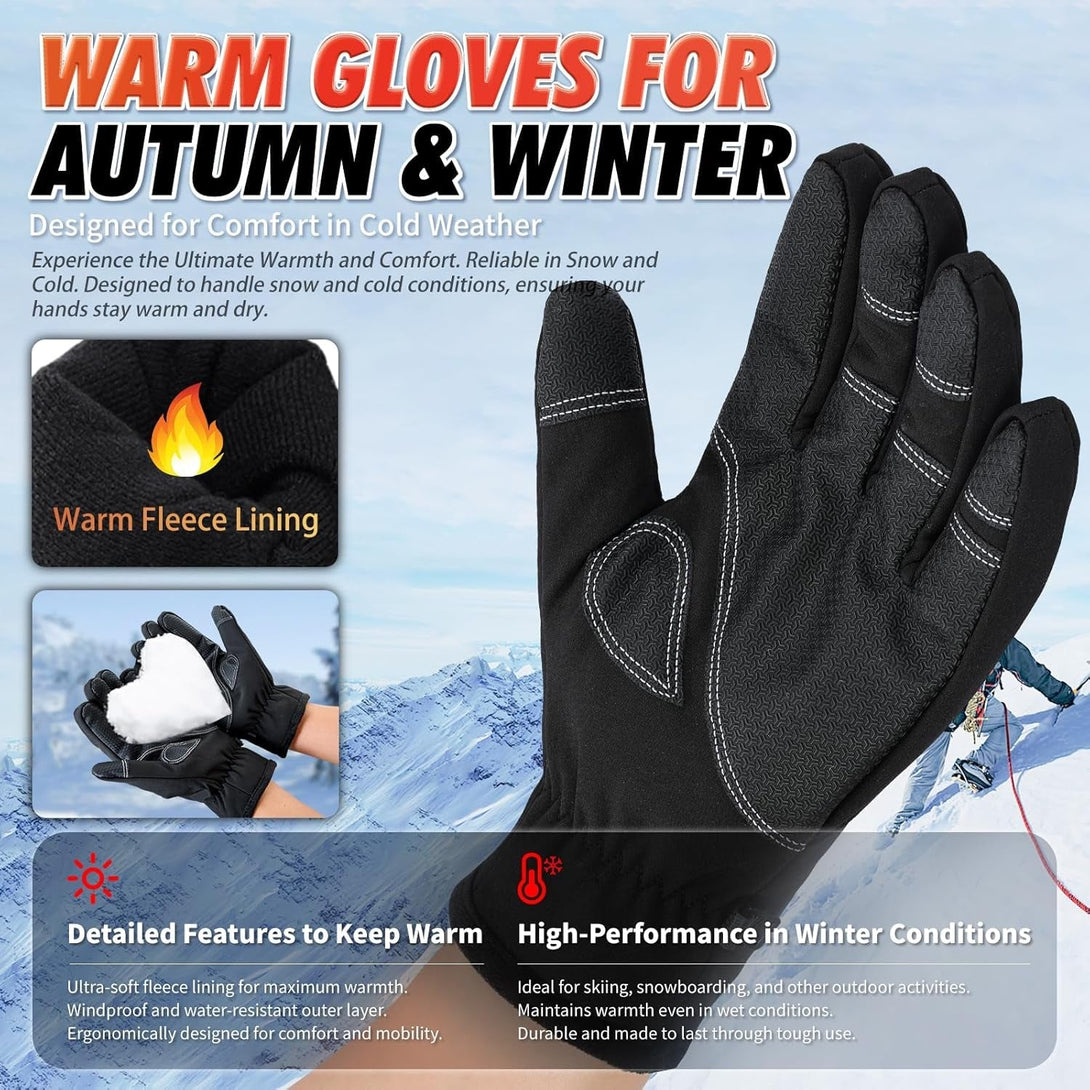 Fashion Warm Winter Gloves for Cold Weather Glove for Men and Women - Thermal, Touchscreen, Waterproof