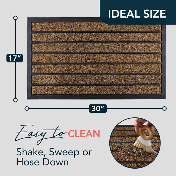 ubdyo Extra Durable Door Mat Outside Entrance (30" x 17", Bright Brown) 30" x 17" (Rectangular) Bright Brown