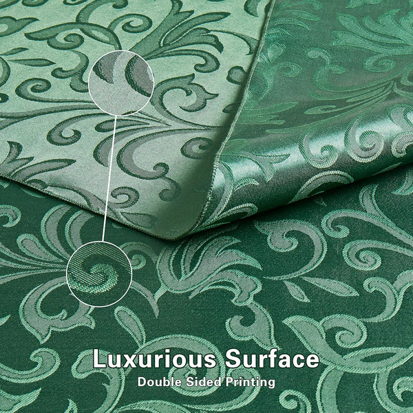 Scroll Damask Jacquard Square Green Tablecloth 52"X52"，Wipeable Table Cover for Dining Table, Buffet Parties and Camping Green 52" x 52" (Square)