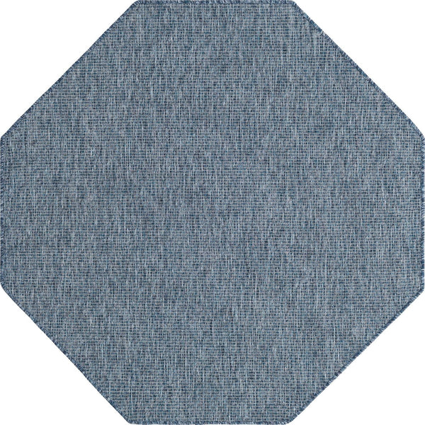 Unique Loom Outdoor Solid Collection Area Rug (5' Octagon Blue/Navy Blue)