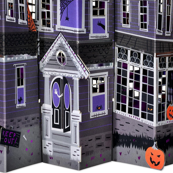 American Greetings Pop Up Halloween Card for Kids or Adults, Displayable 3D Haunted House Halloween Pop Up Card for Boo Baskets (Spooky Season)