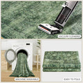 2x8 ft Runner Rug Green – Boho Indoor Area Rug, Non-Slip, Machine Washable, Low Pile Runners for Kitchen, Hallway 2' x 8' (Runner) Dark Green