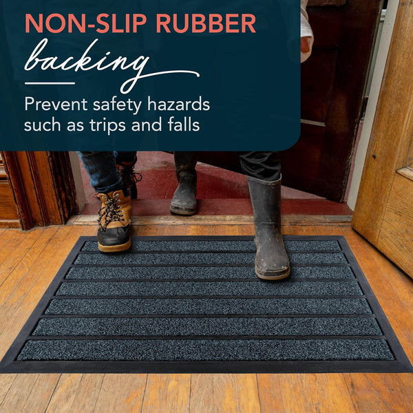 Ubdyo Extra Durable Door Mat - Dirt Trapping Outdoor Welcome Mats - Non-Slip Outdoor Indoor Entrance - Low Profile Front Doormat (30" X 17",