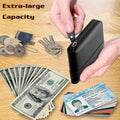 Admetus Men's Genuine Leather Short Zip-around Bifold Wallet Black-1825