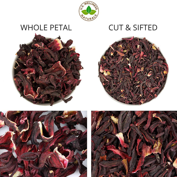 Hibiscus Tea 1LB (16Oz) 100% CERTIFIED Organic Hibiscus Flowers Herbal Tea (WHOLE PETALS), Caffeine Free in 1 lbs. Bulk Resealable BPA-free Bags