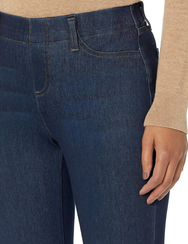 Amazon Essentials Women's Pull-On Mid Rise Stretchy Knit Jegging (Available in Plus Size) Large Dark Wash
