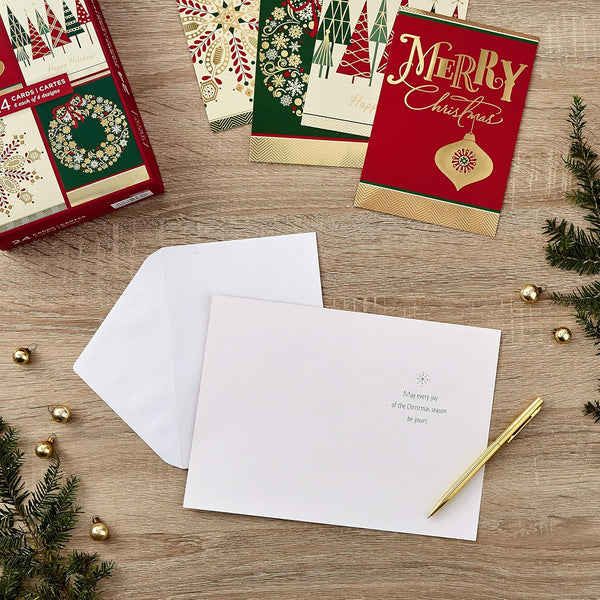 Image Arts Christmas Boxed Cards Assortment, Elegant Icons (4 Designs, 24 Cards with Envelopes)