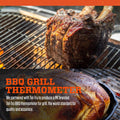 PK Grills Tel-Tru BBQ Grill Thermometer Outdoor Grilling Temperature Gauge Kit, Includes Charcoal/Smoker Thermometer Probe, Wing Nut, and Silver