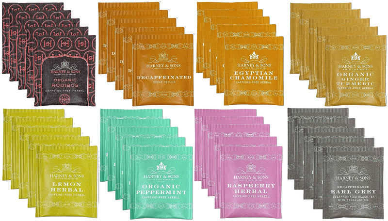 Harney & Sons Assorted Tea Bag Sampler 40 Count Ã¢ÂÂ Harney Decaf Tea Bags Variety Packs, Herbal Tea Bundle Caffeine Free Tea