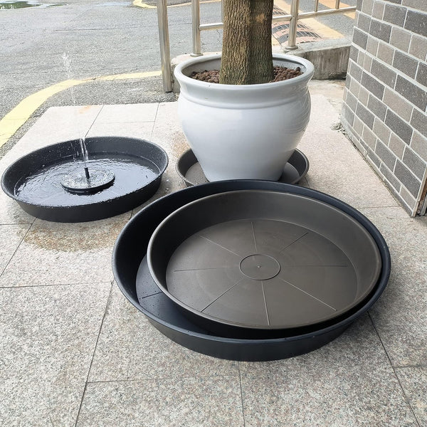 2 Pack of 26 inch Plant Saucer Round, 4.2" Depth Tray, Large Deep Plant Saucers for Pots, Heavy Duty Plastic Flower Plant Water Trays for Indoors