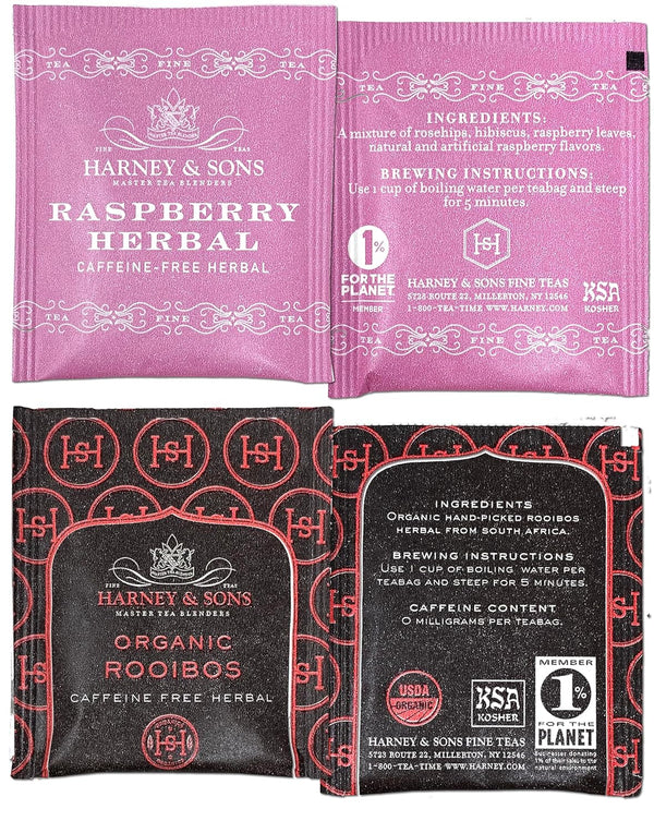 Harney & Sons Assorted Tea Bag Sampler 40 Count Ã¢ÂÂ Harney Decaf Tea Bags Variety Packs, Herbal Tea Bundle Caffeine Free Tea