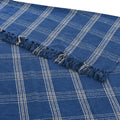Creative Co-Op Recycled Cotton Blend Throw Blanket with Fringe, Blue Plaid