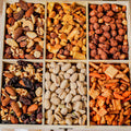 Nut Gift Basket, in Reusable Wooden Crate, Healthy Fathers Day Gift Option, Gourmet Snack Food Box, with Unique Flavors, Great for Feel Better,