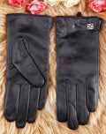 Women's Italian Leather Gloves Lambskin Winter Comfort Gloves (Touchscreen or Non-Touchscreen) Medium Black Touch